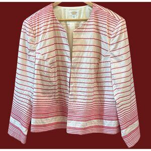 Talbots Plus Size Pink Red Stripe Lightweight 24W Professional Career Polished